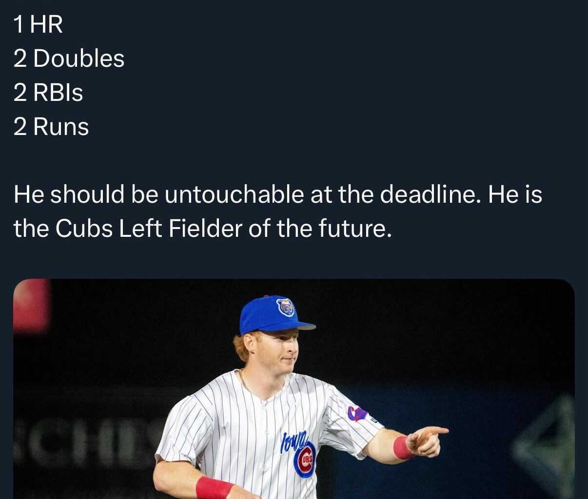 I’m not sure what the majority thinks. I absolutely do not want to trade this guy. If he ends up being one of the next superstars it would be heartbreaking