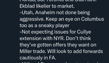 [Kaplan]: “NHL Free Agency opens tomorrow - Here’s a few things I’m hearing…”