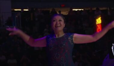 [Injury] Red Panda fell off her unicycle during the WNBA Commissioner's Cup final. She is being attended by medical personnel after being wheeled off the court.