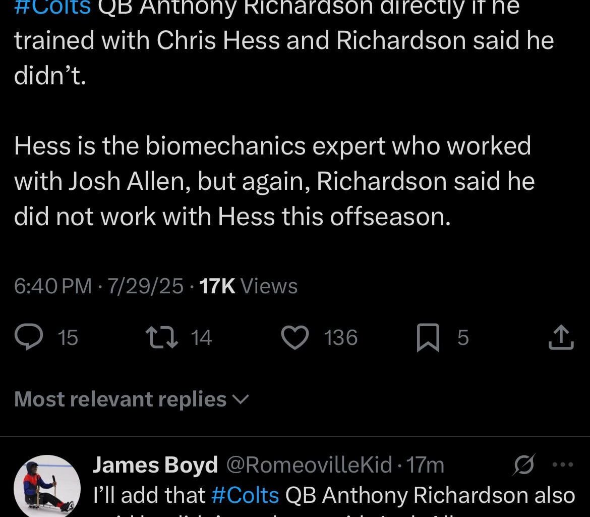 AR Didn’t Work With Chris Hess This Offseason
