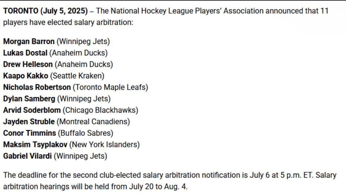 Samberg and Vilardi have filed for arbitration