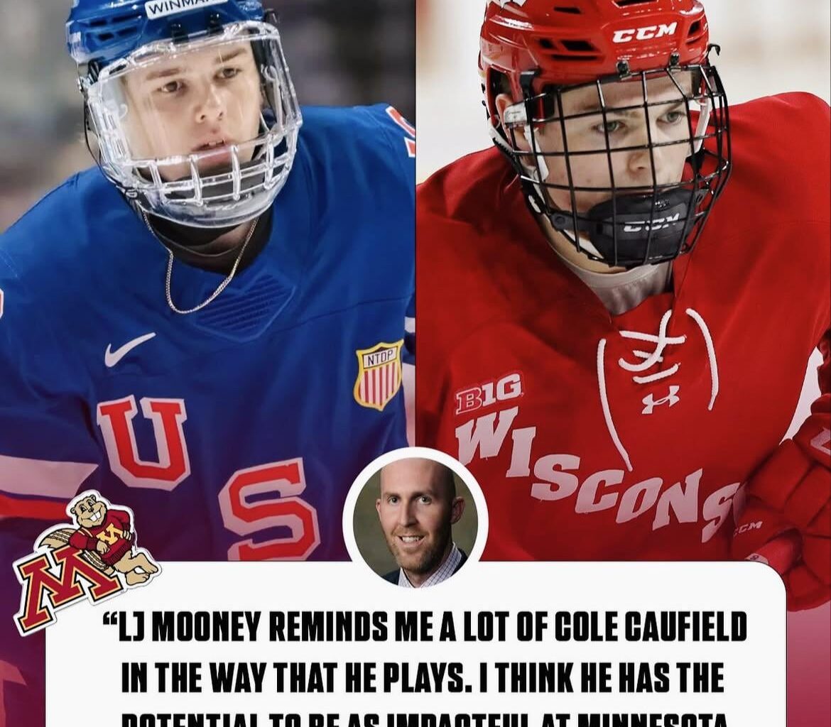 College hockey writer Ryan Sikes: “LJ Mooney reminds me a lot of Cole Caufield in the way that he plays.”