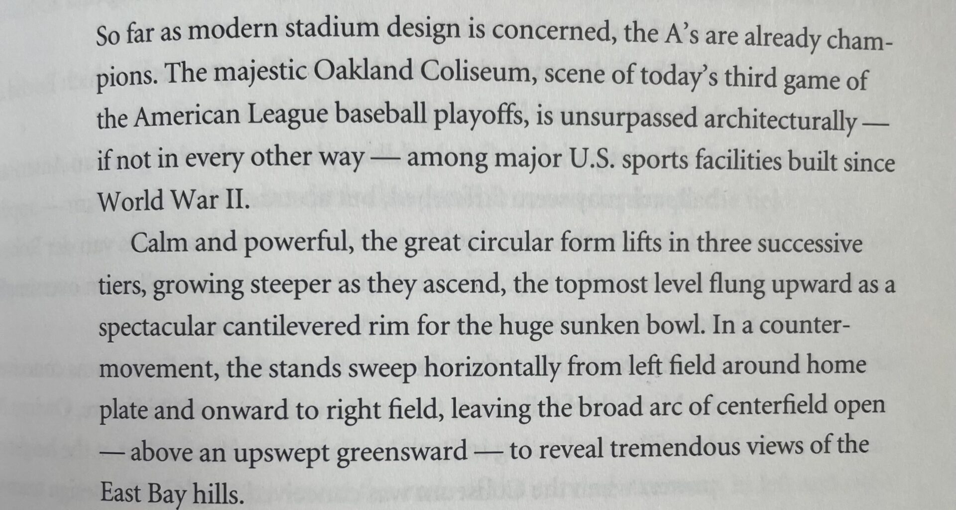 Allan Temko on the Oakland Coliseum