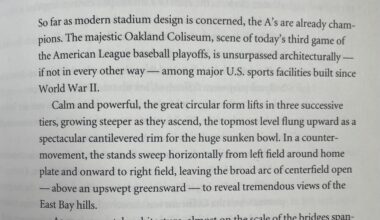 Allan Temko on the Oakland Coliseum