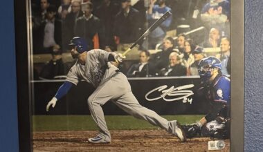 I think this is pretty cool that I own to show. A Christian colon auto frame of his 12th inning RBI hit in the 2015 WS.