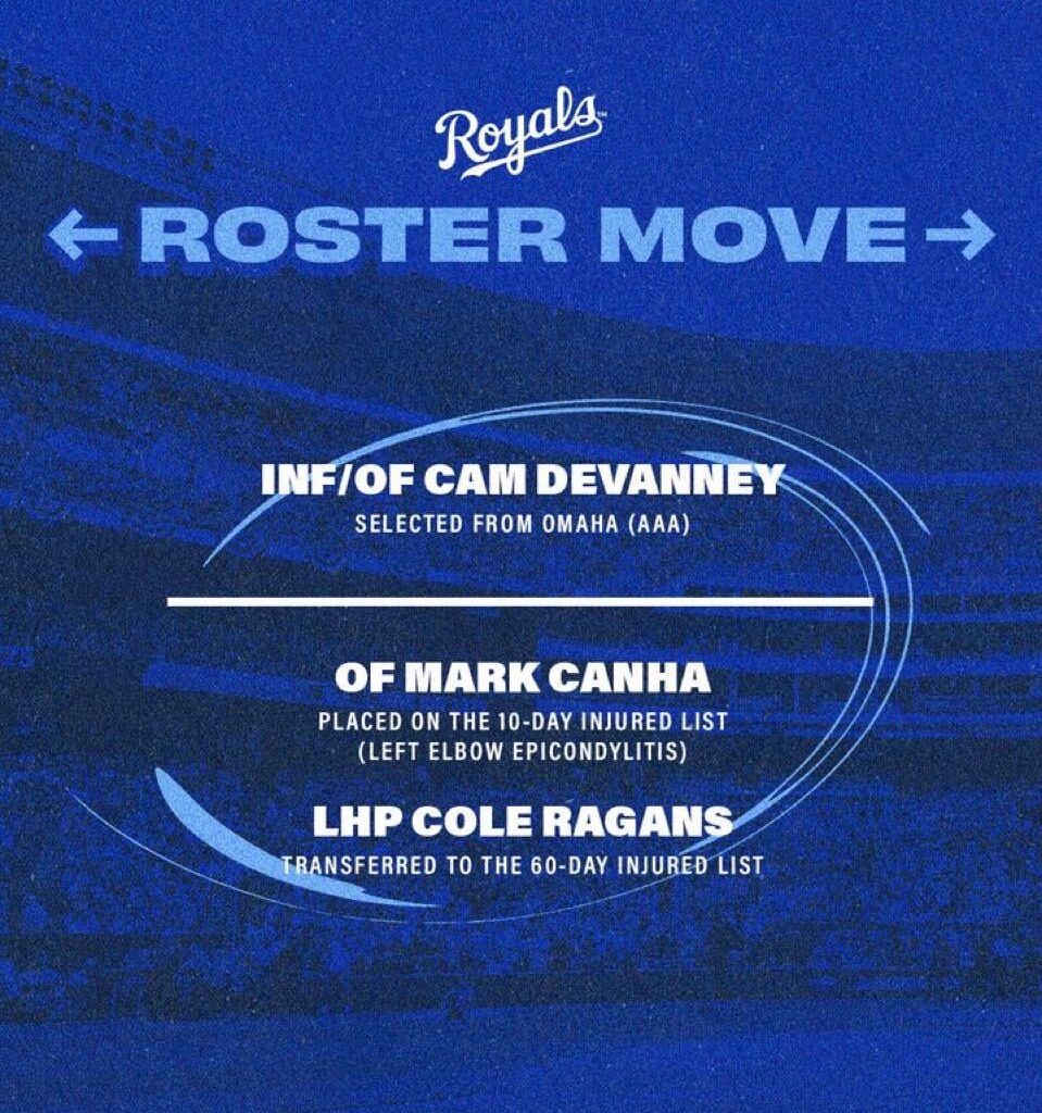 Can Devanney has been called up from Omaha. In corresponding moves Canha has been placed on the 10 day IL. Ragans has retroactively been placed on the 60 day IL.