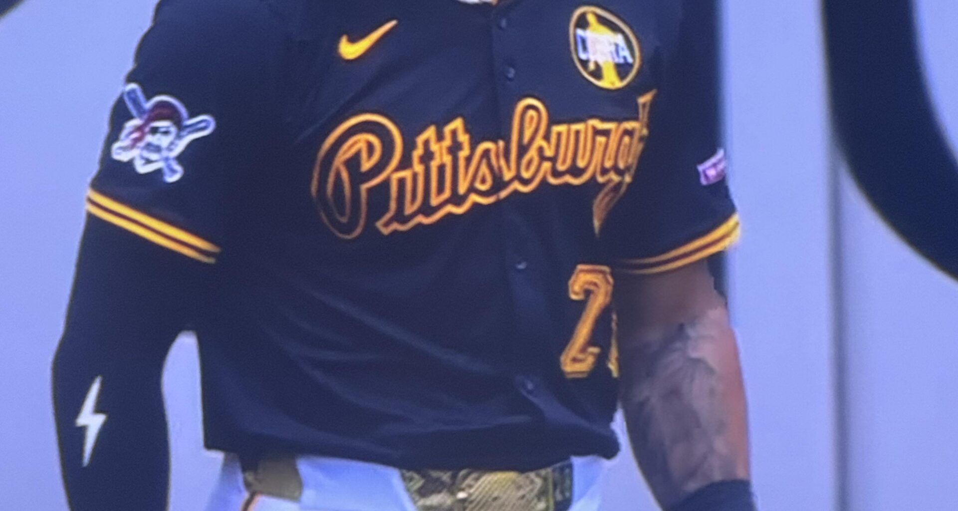 Is Pham rocking a snakeskin belt!?