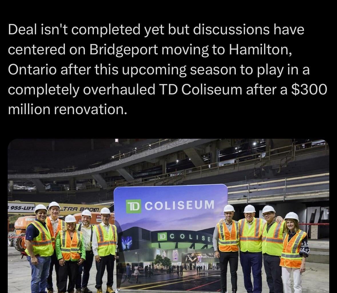 [Seravalli] Discussions have centered on Bridgeport moving to Hamilton, Ontario next year