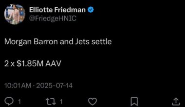[Friedman] Morgan Barron and Jets settle: 2 x $1.85M AAV