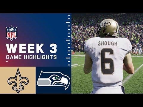 Saints vs Seahawks Week 3 Simulation Highlights | Madden 26 Rosters