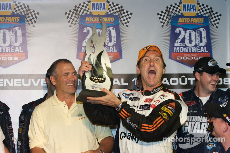 Victory lane: race winner Ron Fellows celebrates