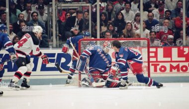 1993-94 was the final season blue kickplates were used in a NHL arena