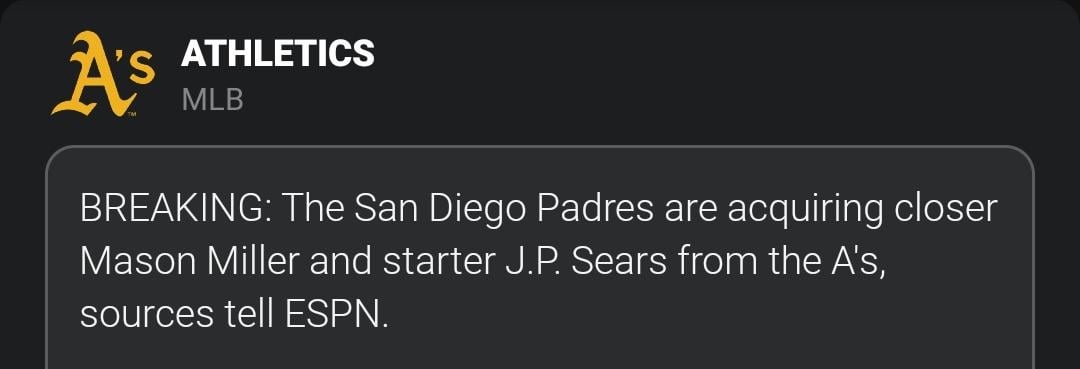 Mason Miller traded. Why do I still care? FJF