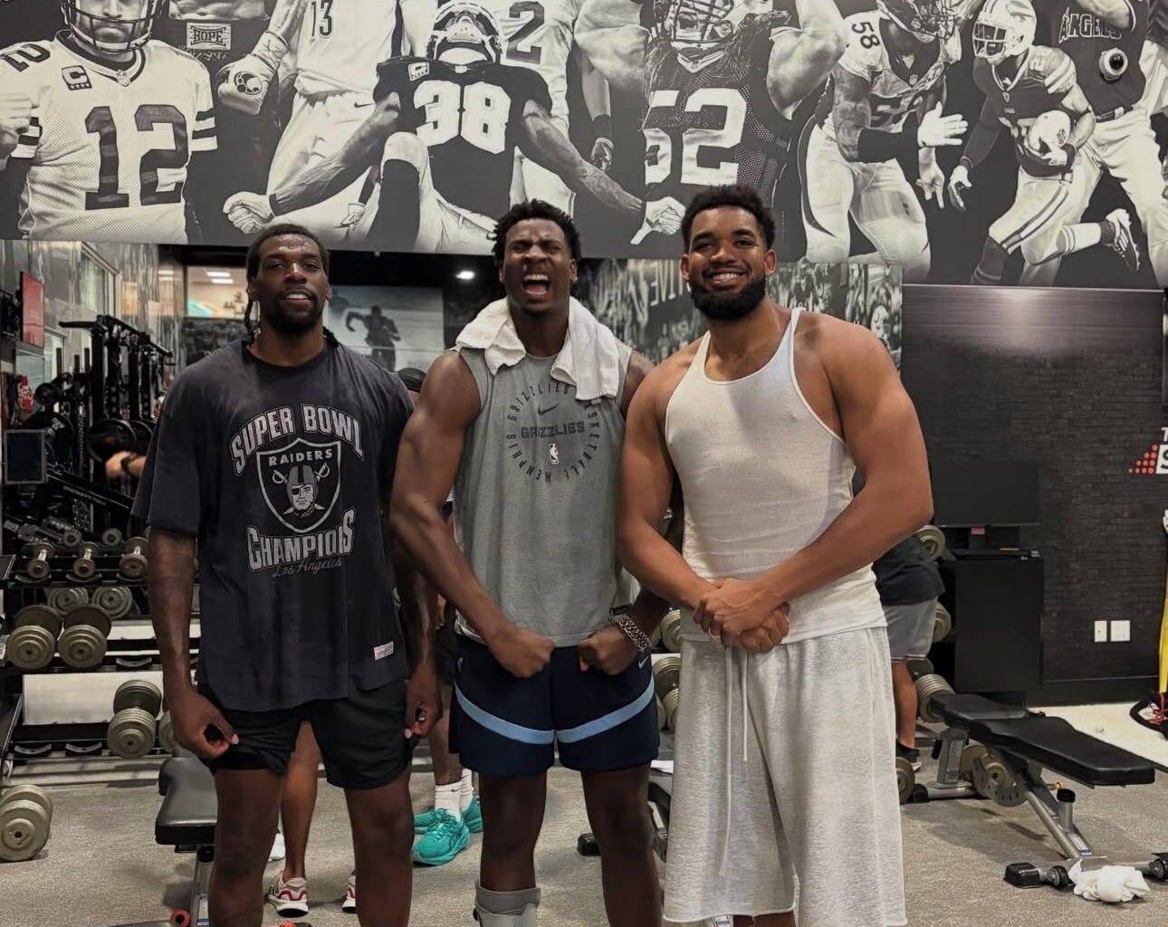 Naz working out with an old friend today in NJ