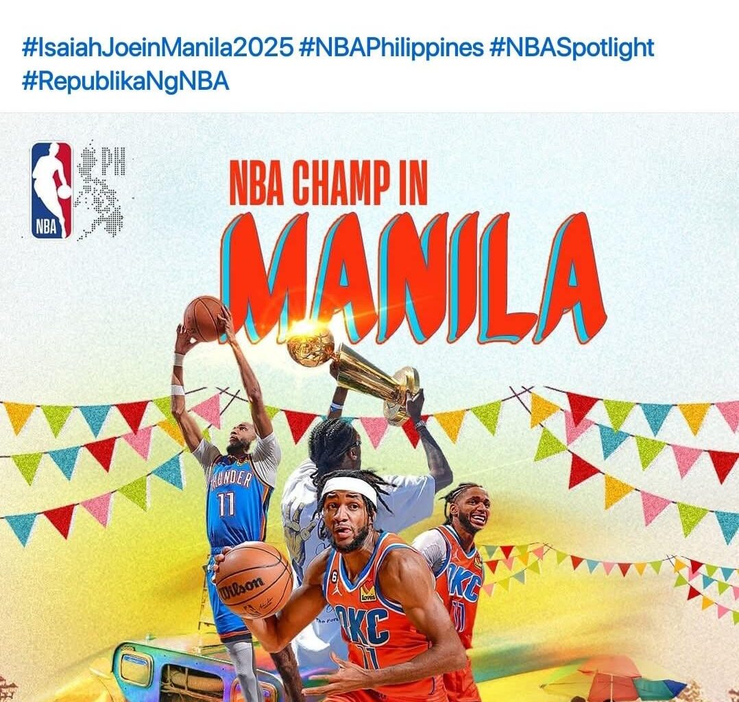 Oklahoma City Thunder guard and NBA champion Isaiah Joe will visit the Philippines this August 1!