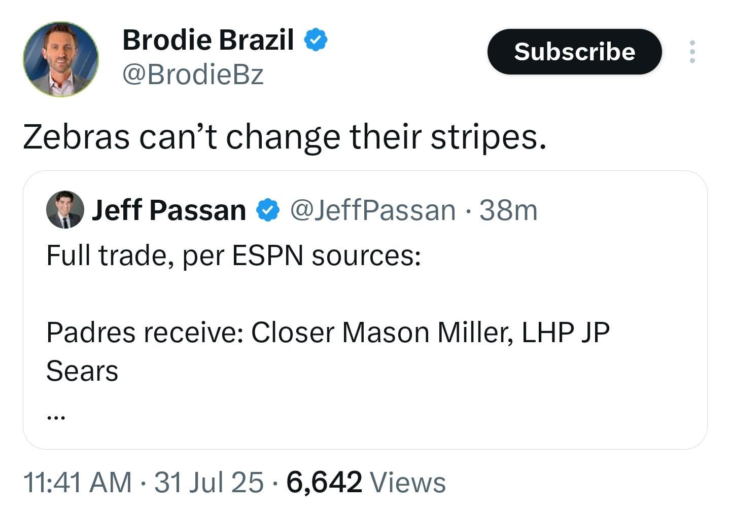 Holy shit, even Brodie taking shots at Fisher.