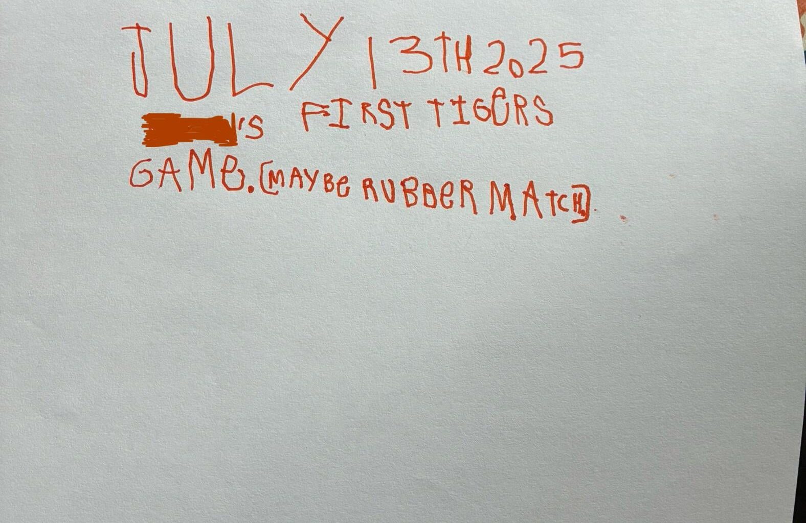 I think my boy is excited for his first game...