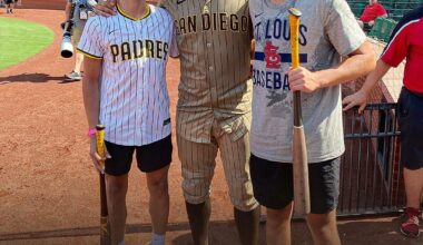 [Padres] These fans called Xander’s home run, so he surprised them with bats after the game 💛