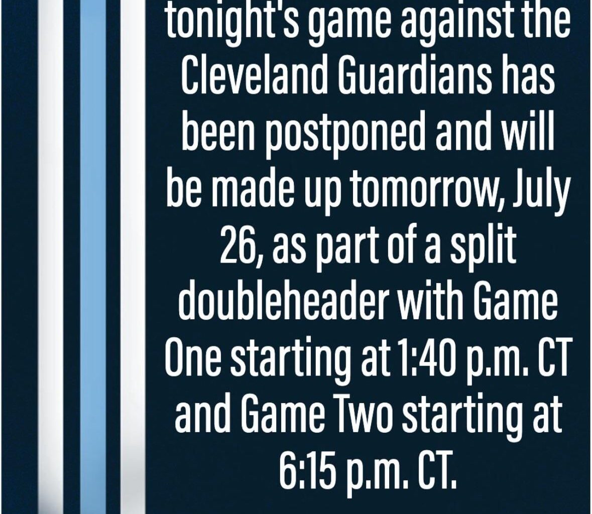 A little update for royals fans. No game today because of bad weather. A doubleheader will be played tomorrow.