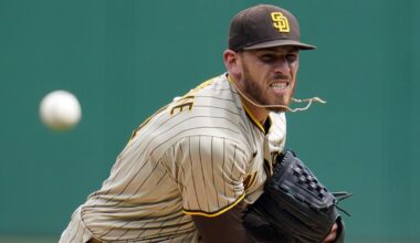 [Acee] Joe Musgrove threw off a mound for the first time since Tommy John surgery, hitting 80 mph at about 75% intensity. He’s playing catch from 120 feet, likely moving to 150 in two weeks, and expects to throw “full-go bullpens”in August.
