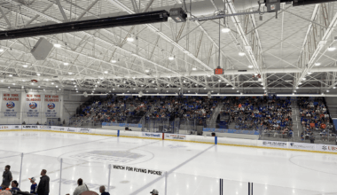 Stands for today's Blue&White scrimmage are nearly full before warmups have even gotten underway!