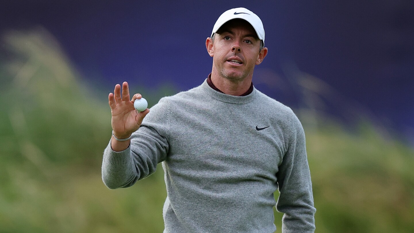 British Open 2025: Rory McIlroy struggles off the tee but nine shots better than first round in 2019