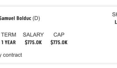 Samuel Bolduc signs with the Los Angeles Kings.