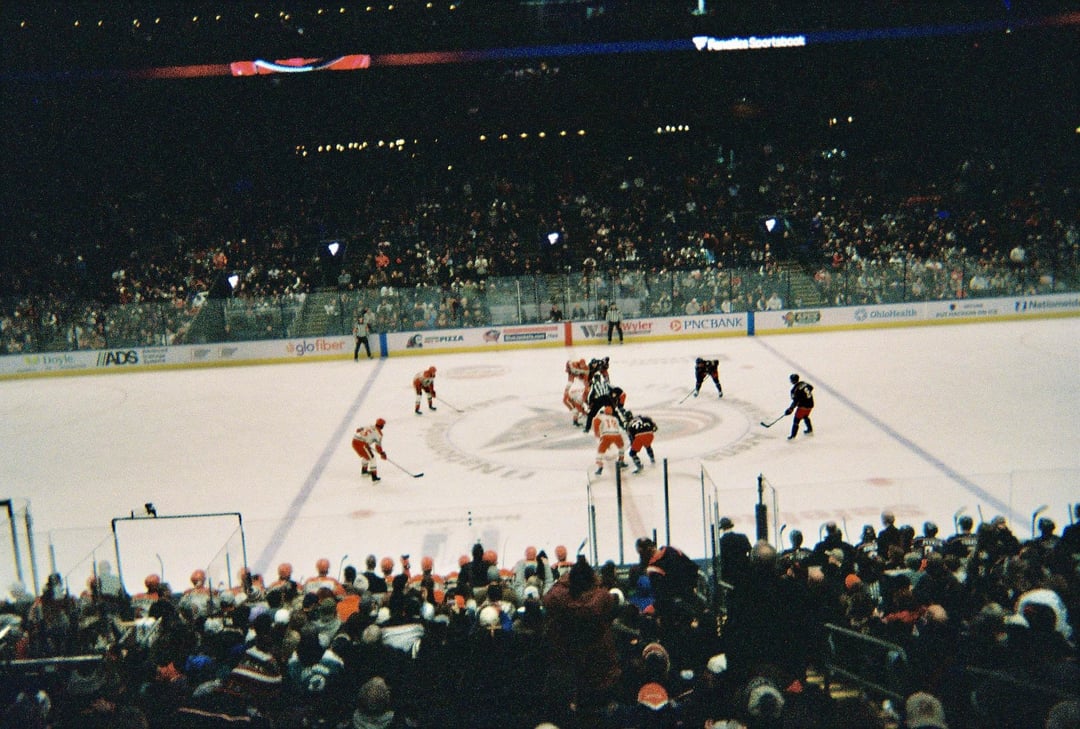 Jackets vs Ducks on disposable film from this past season!