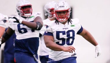 [Mike Reiss] Quick-hit thoughts/notes around the Patriots and NFL (third-round pick Jared Wilson the center of the future ... but how fast?; Drake Maye on importance of early-week gathering with teammates; Jahlani Tavai clocks in; earlier training camp practices etc.)