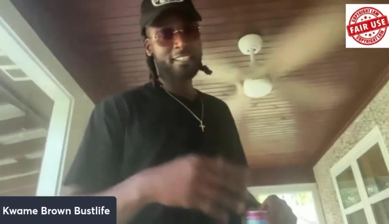 Kwame Brown is in good spirits after today's news that Shannon Sharpe was fired and that Gilbert Arenas was indicted