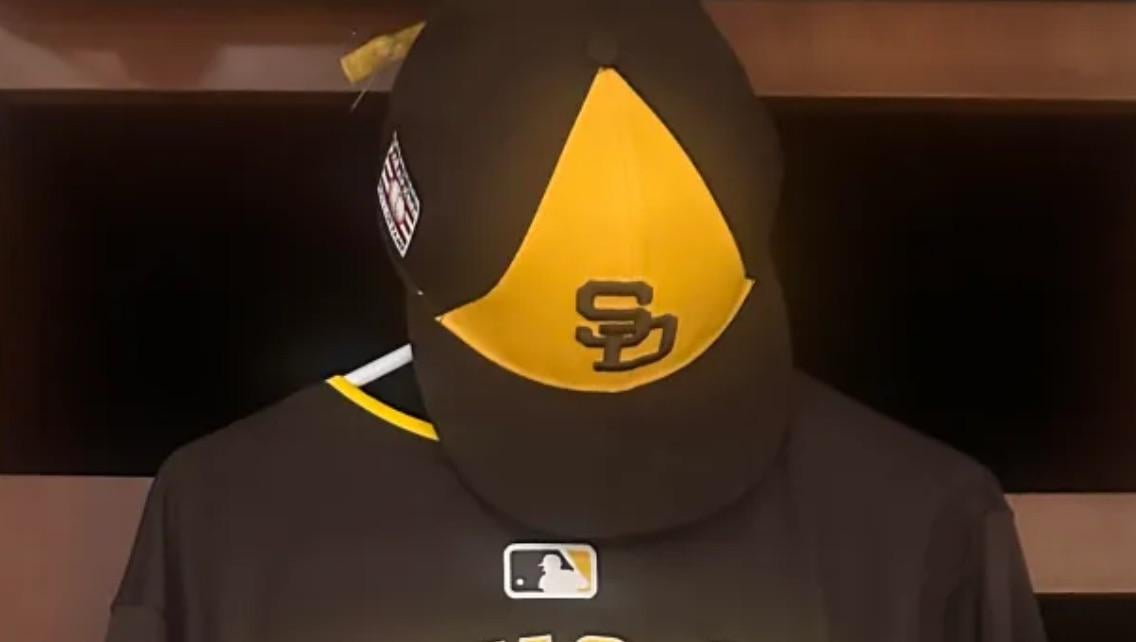 [Acee] In conjunction with the Hall of Fame induction ceremony on Sunday, all Major League teams will be wearing retro caps with Hall of Fame patches on the side over the next three days. The Padres’ cap is glorious.