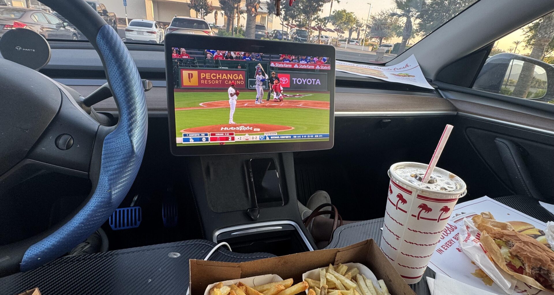 Second best seats to watch the Freeway Series (First best being inside the Angels Stadium 😭)