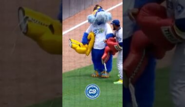 🥊 Teoscar Hernández knocks out #Rays mascot Raymond! 😂 #Dodgers