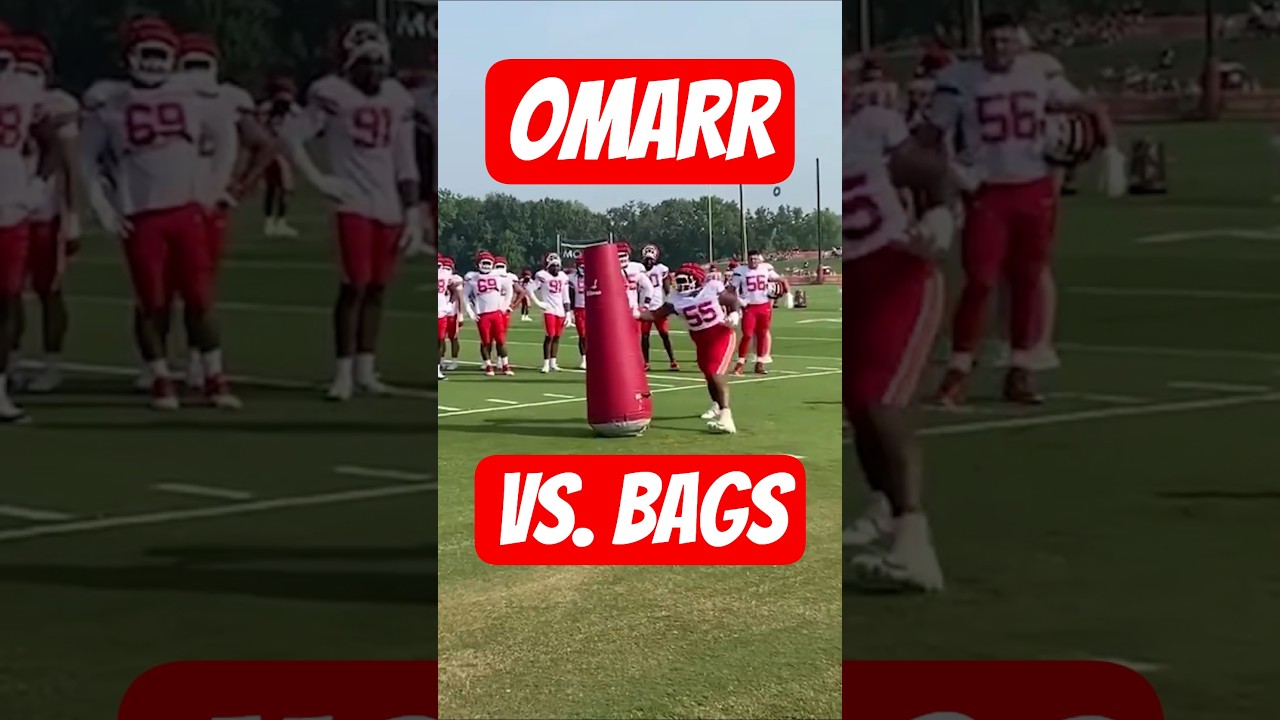 Chiefs rookie goes full Landon Jackson in bag drill 😂 #chiefs #nfl #rookie
