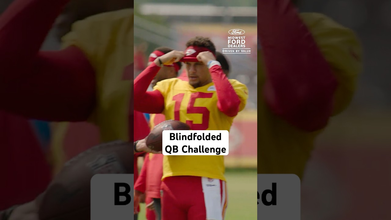 QB challenge but make it blindfolded 🤣