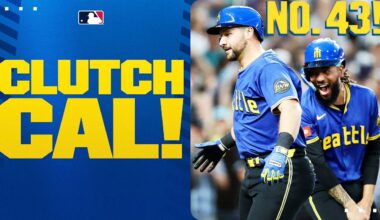 CLUTCH CAL! 🤩 Big Dumper's MLB-leading 43rd home run gives the Mariners the lead late! 🔱