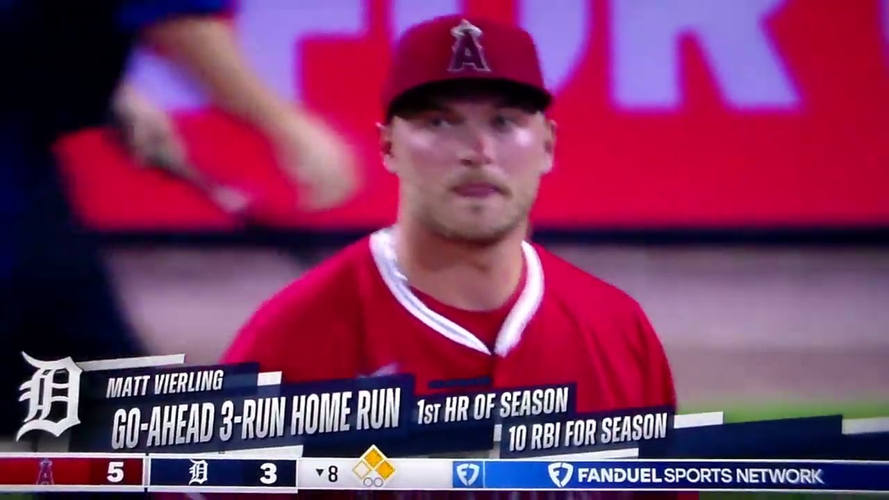 Detroit Tigers' Matt Vierling 3 run home run vs. Los Angeles Angels