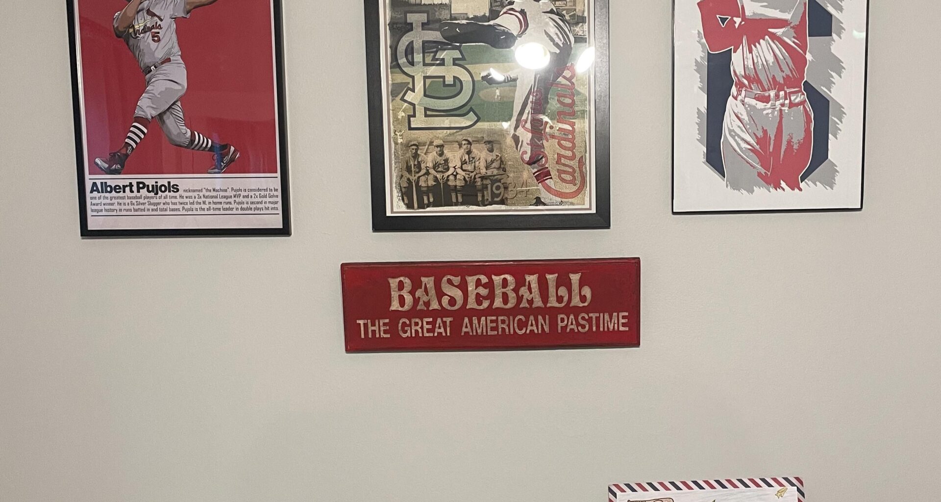 Since there isn’t anywhere else in the new house for these they went on my 1 year old’s bedroom wall.