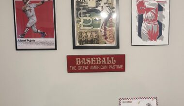 Since there isn’t anywhere else in the new house for these they went on my 1 year old’s bedroom wall.