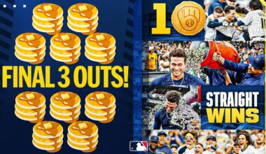 FINAL 3 OUTS of the Milwaukee Brewers' 10th straight win! 🥞