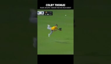 MLB Colby Thomas made an Epic Throw for his MLB Debut Game #oaklandathletics
