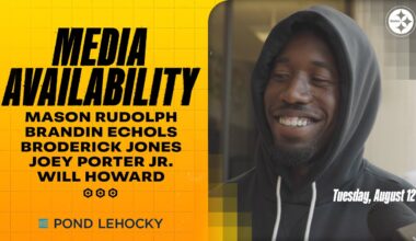 Rudolph, Echols, Jones, Porter Jr., Howard Media Availability (Aug. 12) | Pittsburgh Steelers
