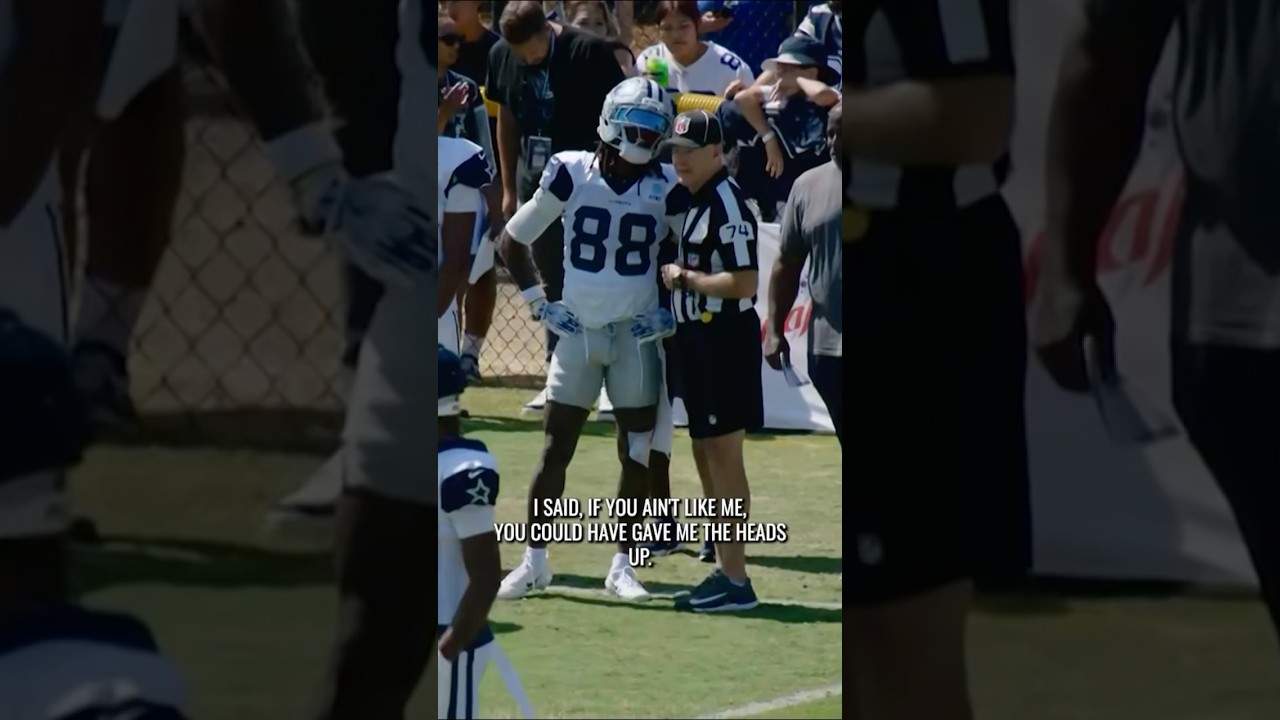 chatting up the ref 📞 #DallasCowboys #NFL #CeeDeeLamb #football #micdup #shorts