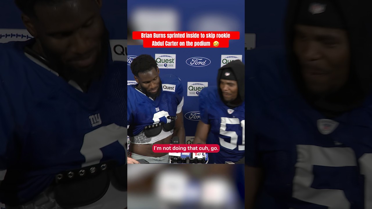 Brian Burns pulled the vet card 😂 #shorts #giants #abdulcafter #nfl #brianburns