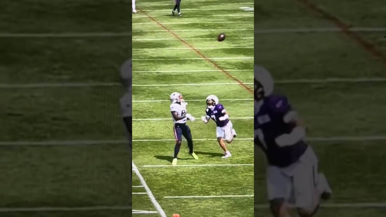 Stefon Diggs is absolutely TORCHING the Minnesota Vikings at joint practice today 🤣 #nfl #patriots
