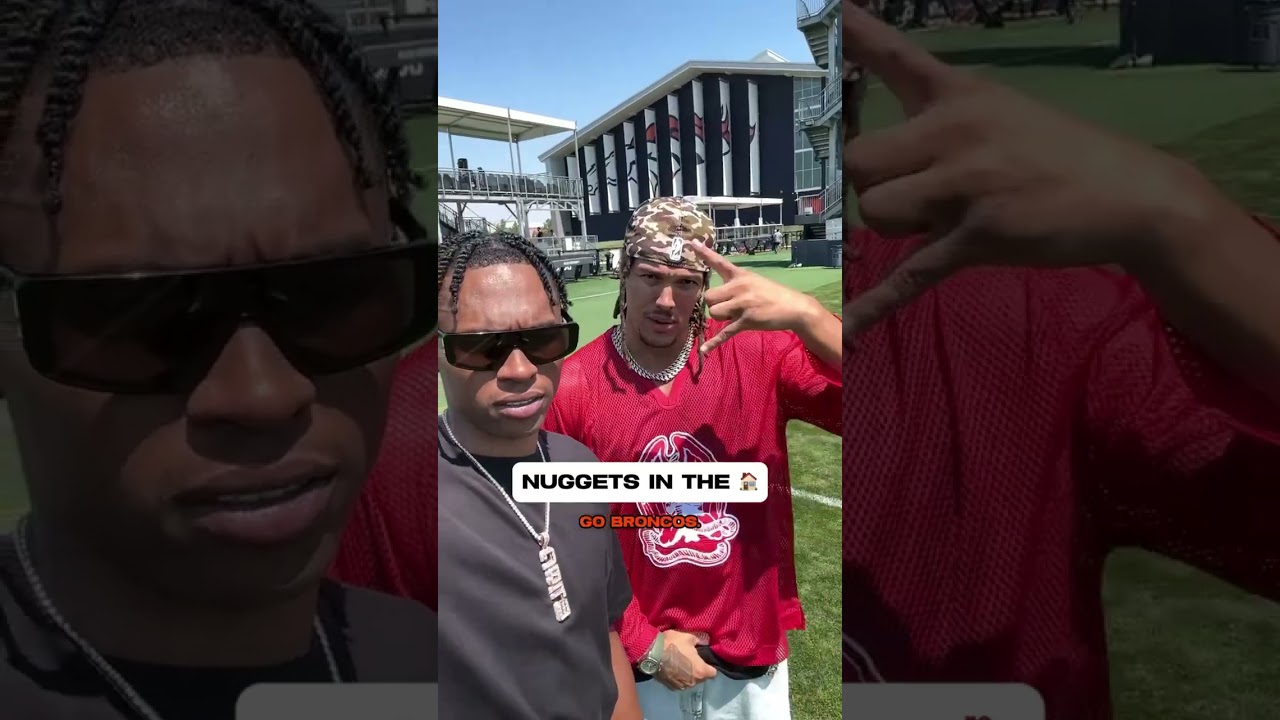 @DenverNuggets' P-Wat and AG stopped by #BroncosCamp 😎🏀 #denver #broncos #nuggets #trainingcamp