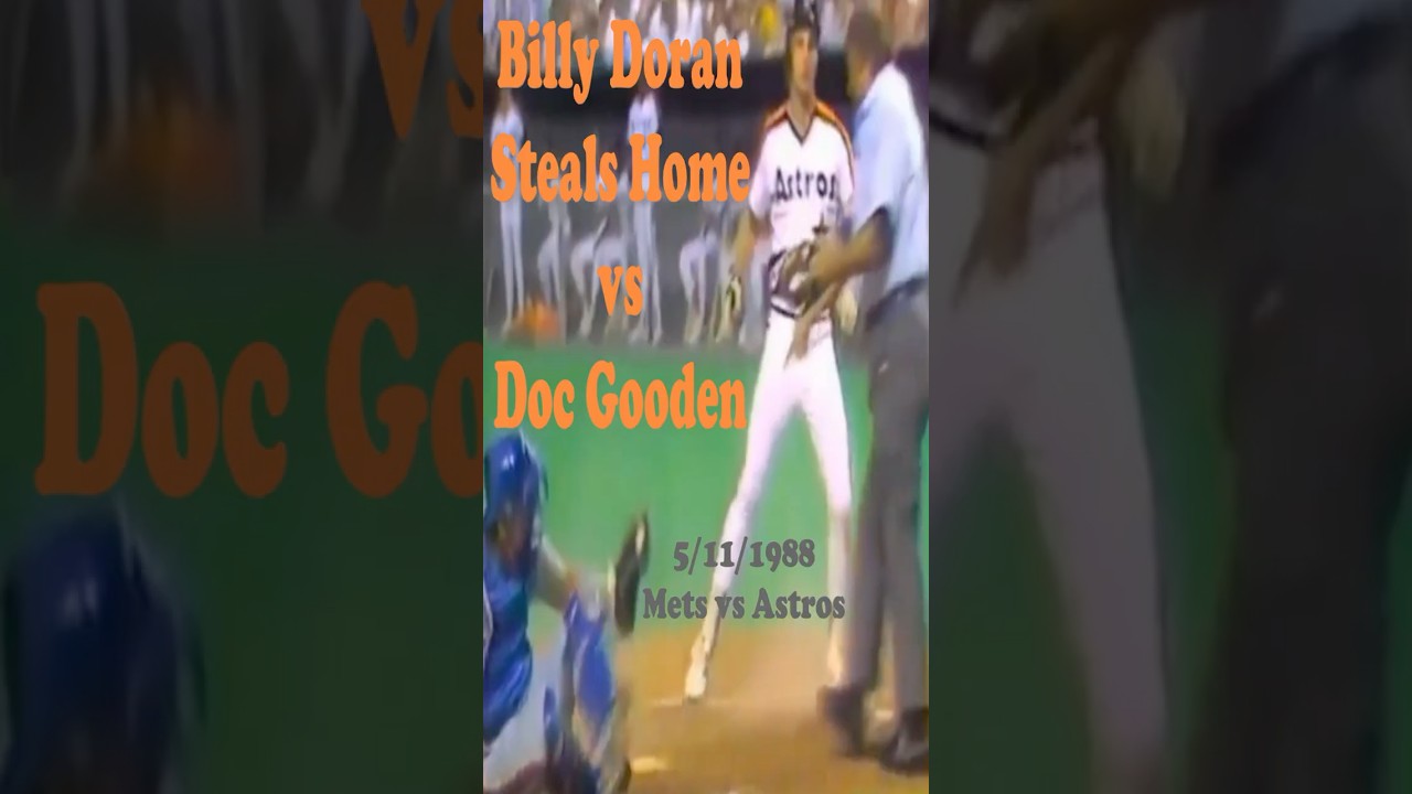 Billy Doran Steals Home vs Doc Gooden (Mets vs Astros, 5/11/1988)