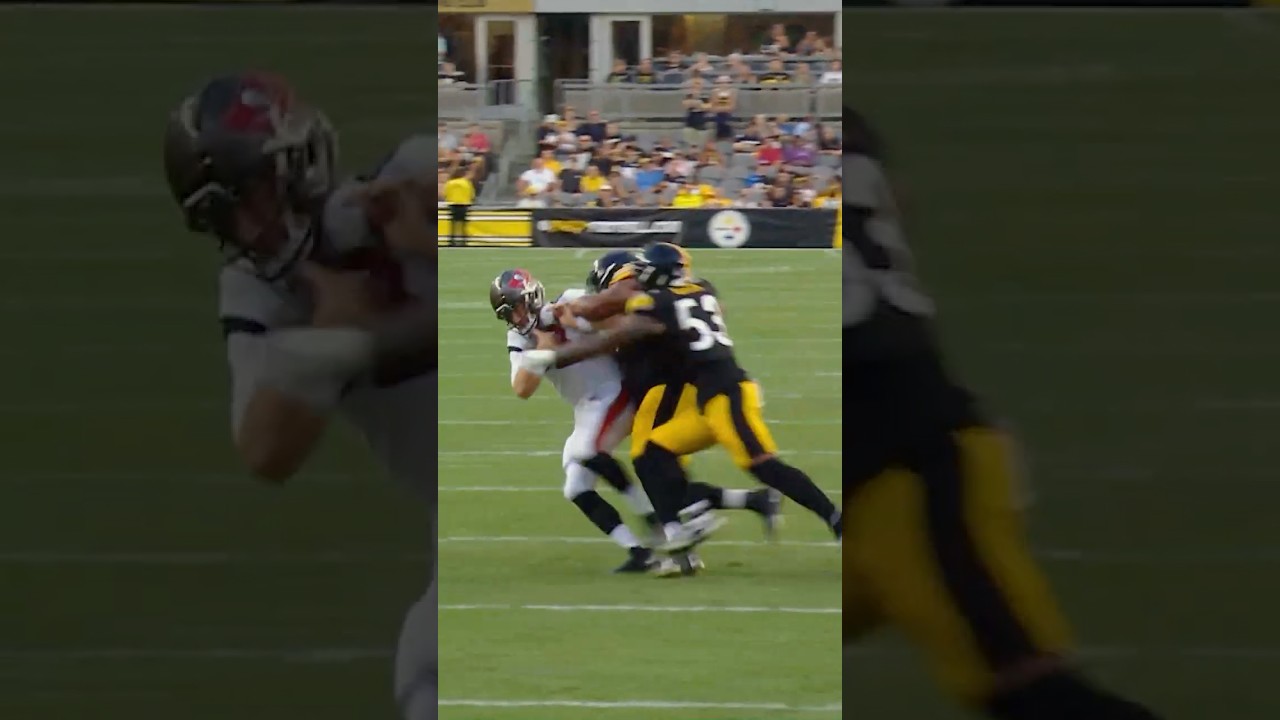 First career NFL sack for Derrick Harmon 😤 #PITvsCAR: 8/21 at 7 PM ET on KDKA