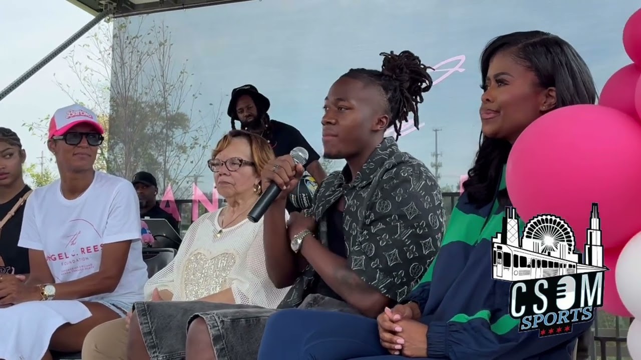 Chicago Bulls: Ayo Dosunmu gives advice at the Angel Reese Back to School Community Day (8/16/25)
