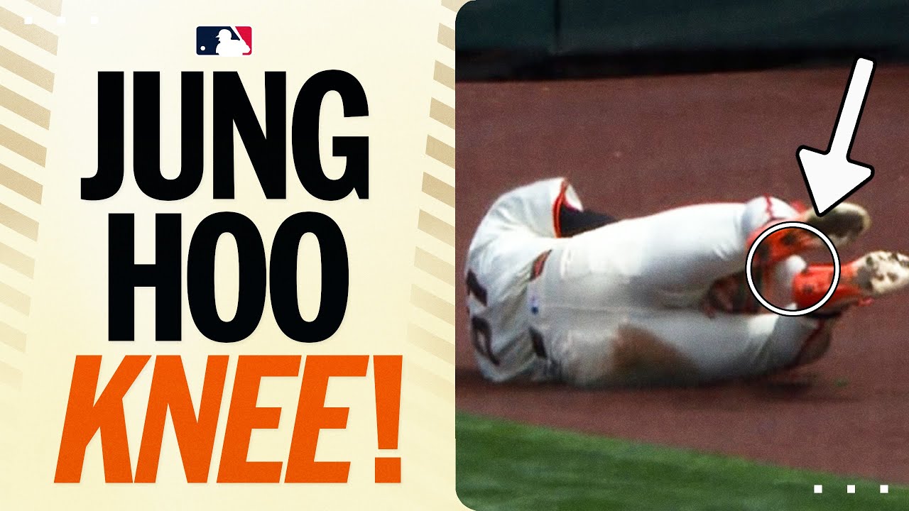 Jung Hoo Lee holds on WITH HIS KNEES to make a SPECTACULAR catch | 이정후 하이라이트